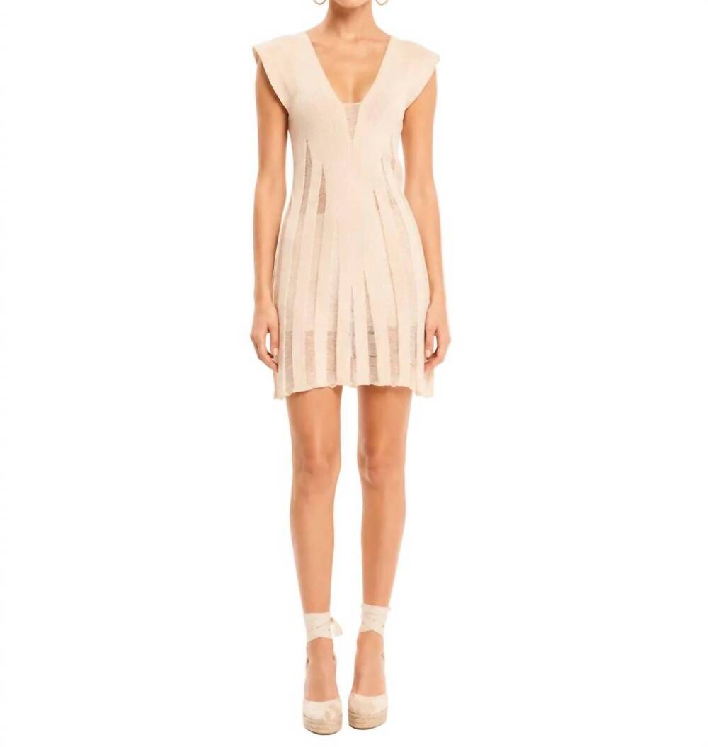NEW KOURBELA knitted mini dress in beige